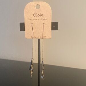 Silver Twist Drop Earrings